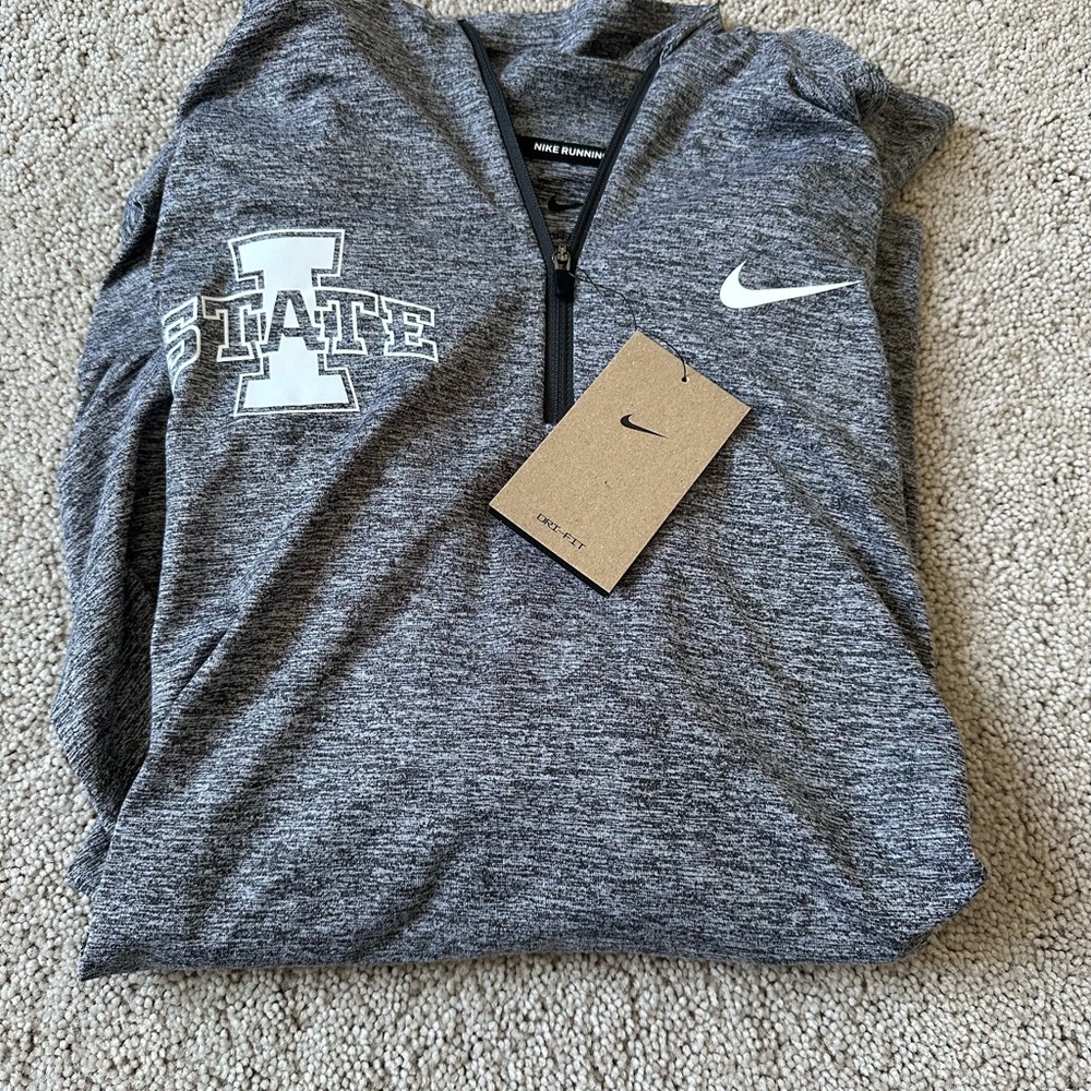 Nike Heather Gray Quarter-Zip Top